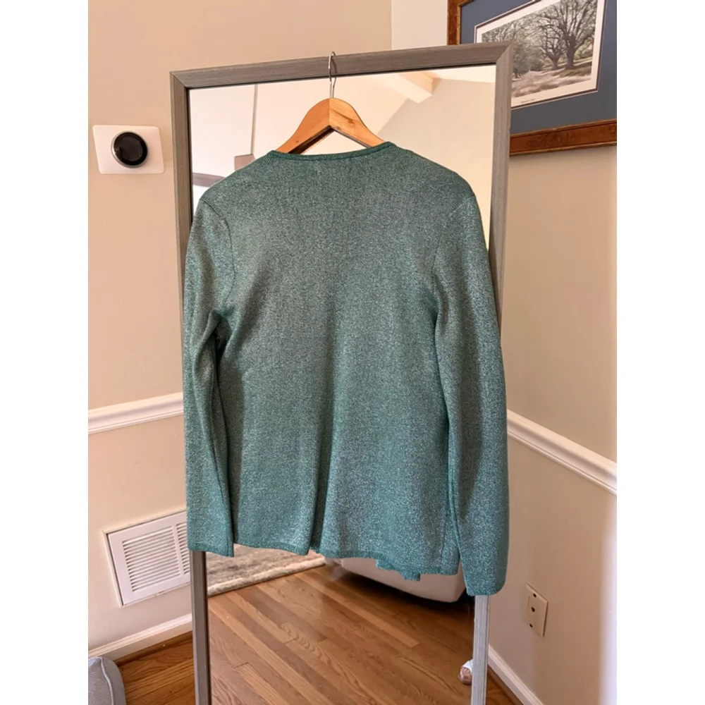 Women's Draper's & Damon's Green Beaded Cardigan M